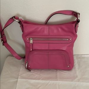Pink shoulder bag (leather)